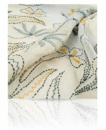 Палантин Женский ZW.EMB/WHITE.BEIGE